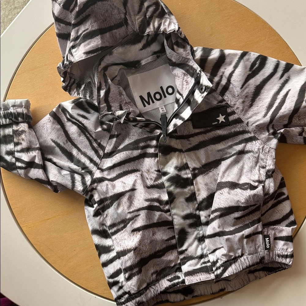 Molo Black and White Animal Print rain shell Jacket